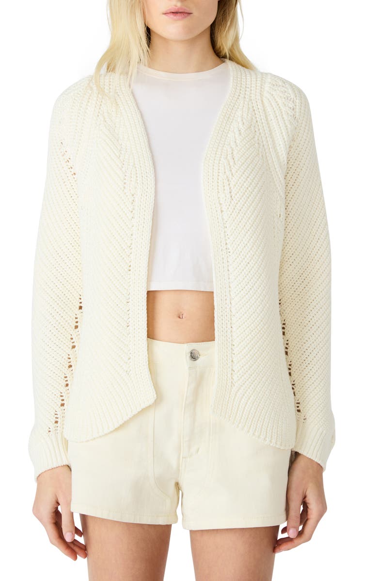 Steve Madden Opal Open Front Cardigan, Main, color, Natural