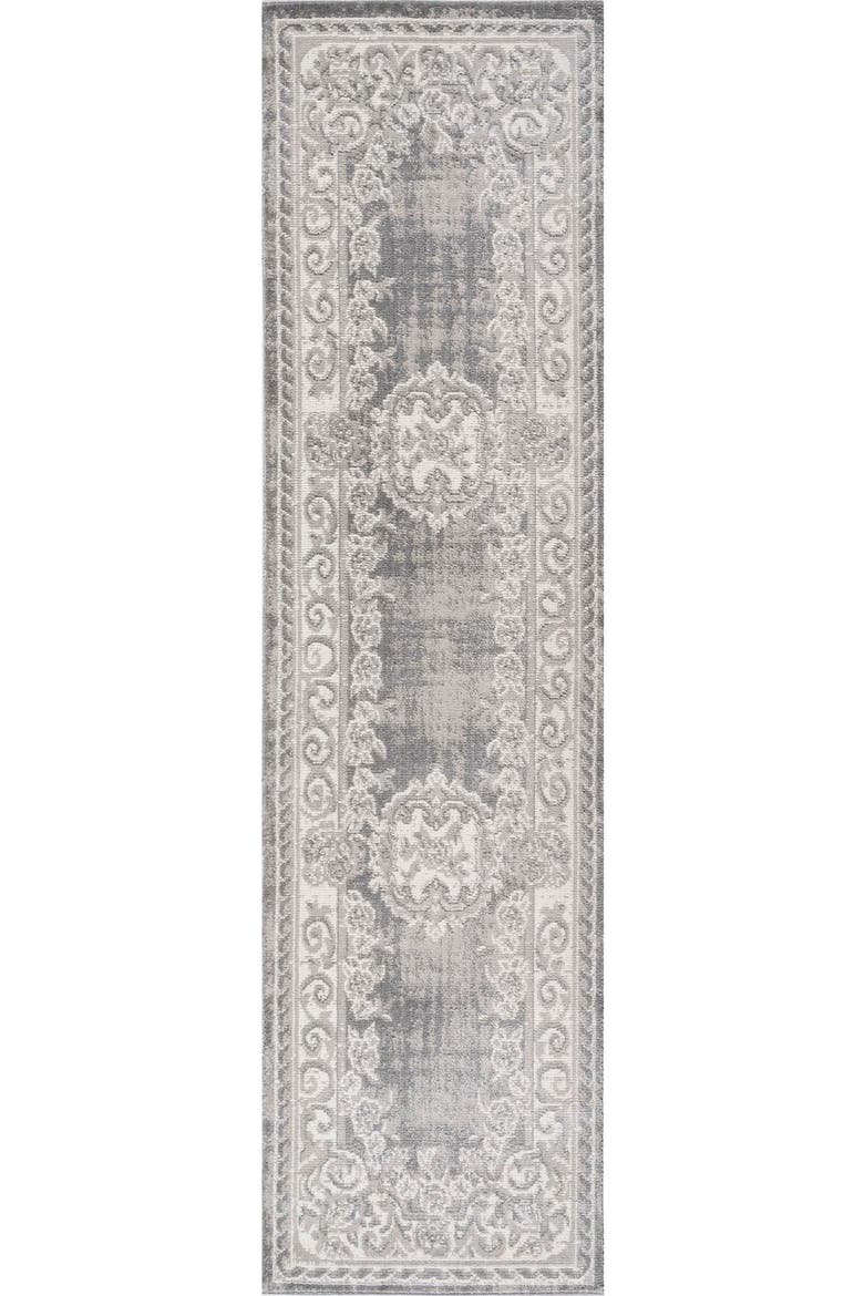 Rosalia Cottage Medallion Area Rug, Main, color, Ivory/Gray