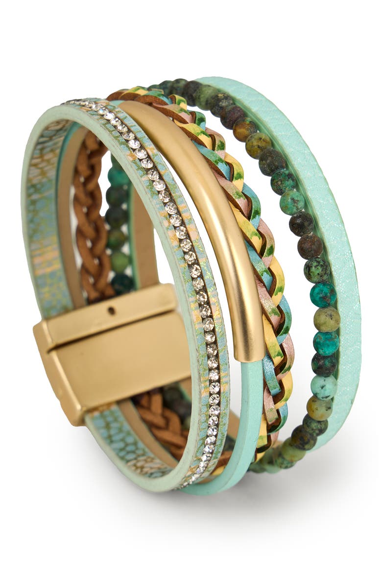 Multi Strand Bracelet, Main, color, TURQUOISE