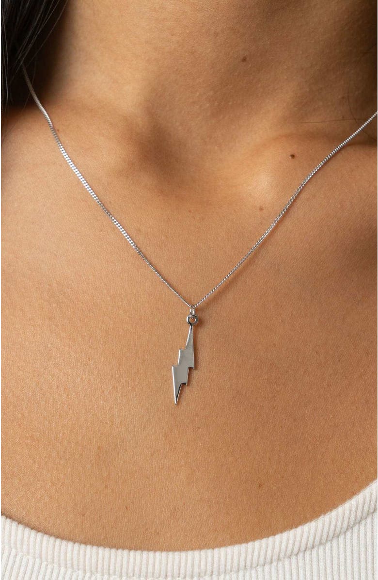 Saint + Sofia Lightning Necklace, Alternate, color, Silver
