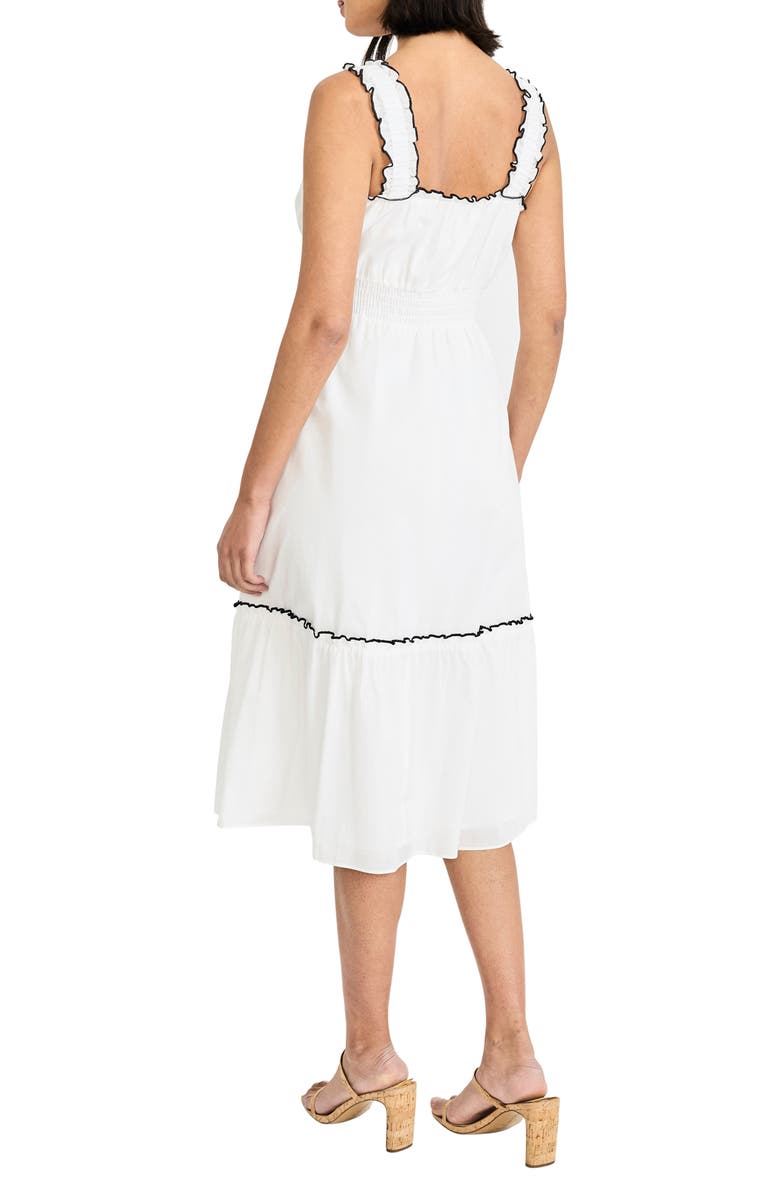 Maggy London Ruffle Strap Cotton Sundress, Alternate, color, Ivory