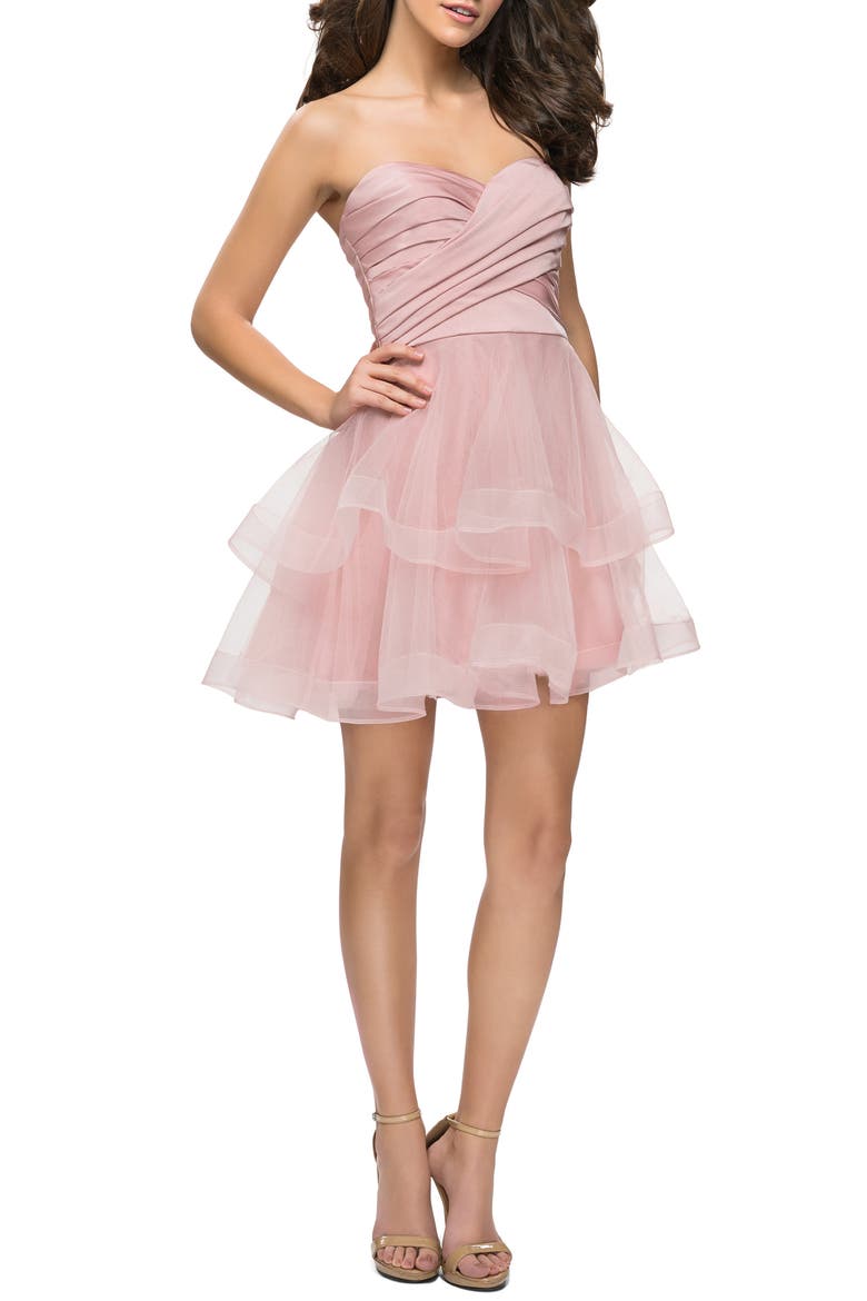 Tiered Tulle Minidress, Main, color, BLUSH