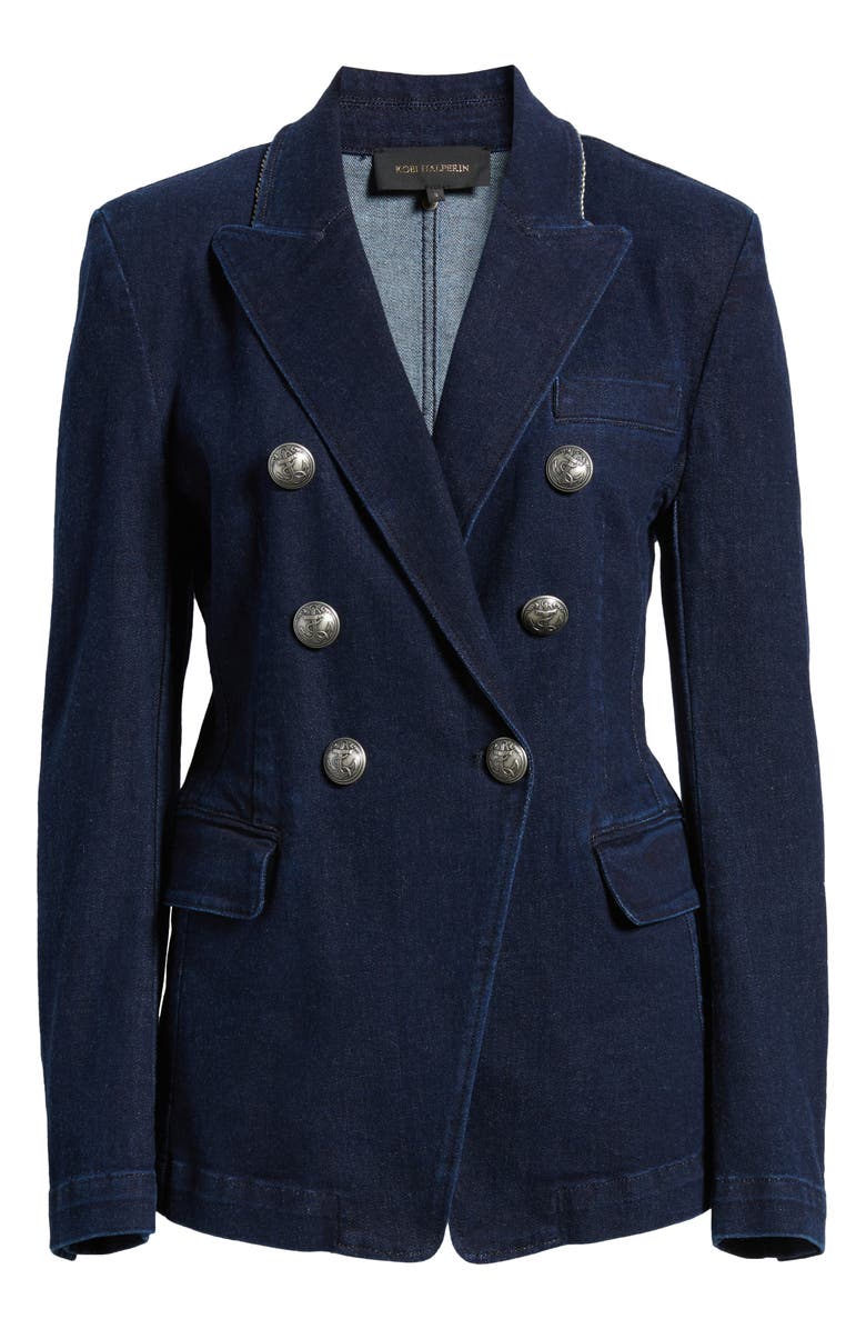 KOBI HALPERIN Cera Double Breasted Denim Jacket, Alternate, color, Indigo