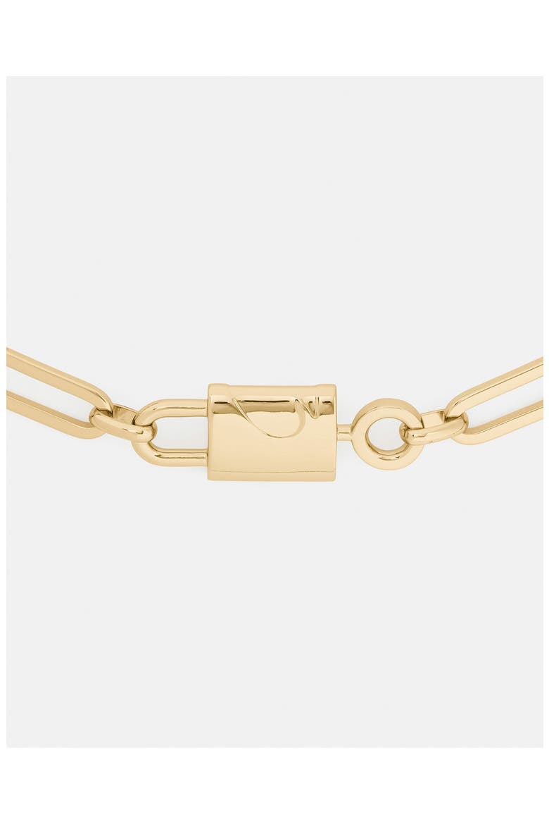 Padlock Paperclip Chain Necklace, Alternate, color, GOLD
