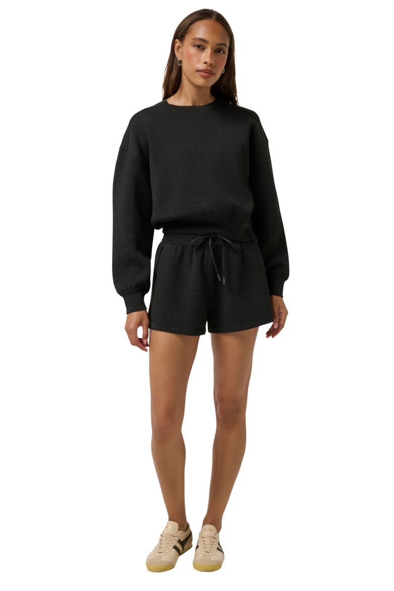 Cloudscape Sweat Shorts, Alternate, color, BLACK