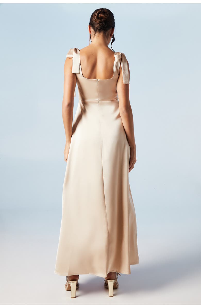 Oasis Satin Midi Bridesmaid Dress, Alternate, color, 