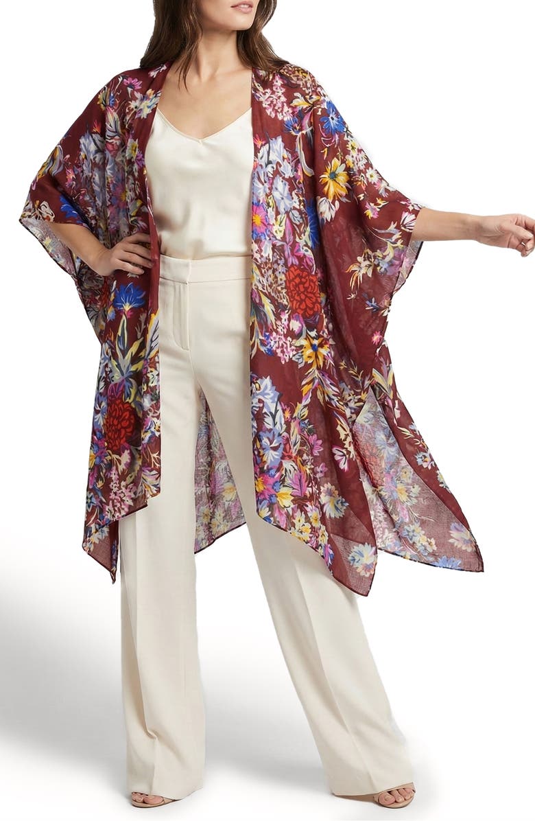 SAACHI Floral Ruana, Main, color, Rust