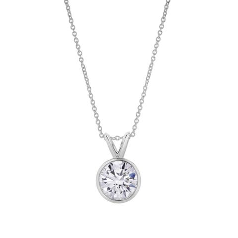 Astral 14K Gold Round Lab Grown Diamond Pendant - 2 Ct