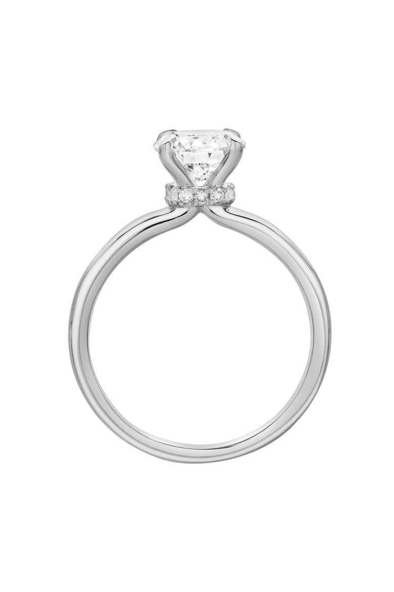 Lila 14K Gold Round Lab Grown Diamond Hidden Halo Ring - 1.5 Ct, Alternate, color, 14K White Gold