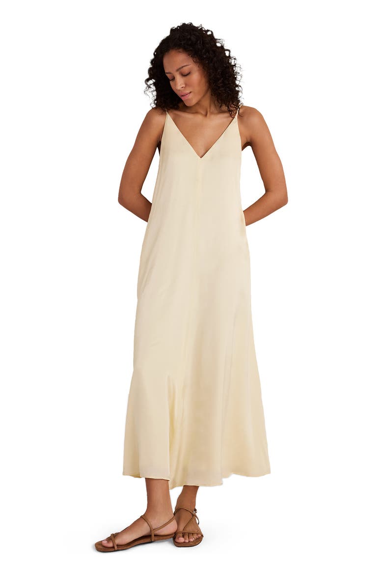 Silky Maxi Dress, Main, color, Straw