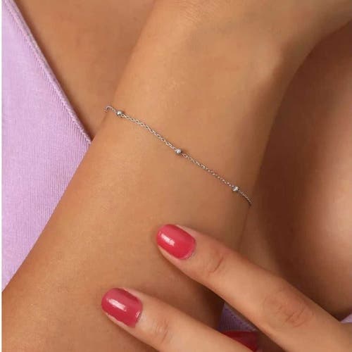 Spero London Fine Beaded Chain Bracelet Satellite In Silver