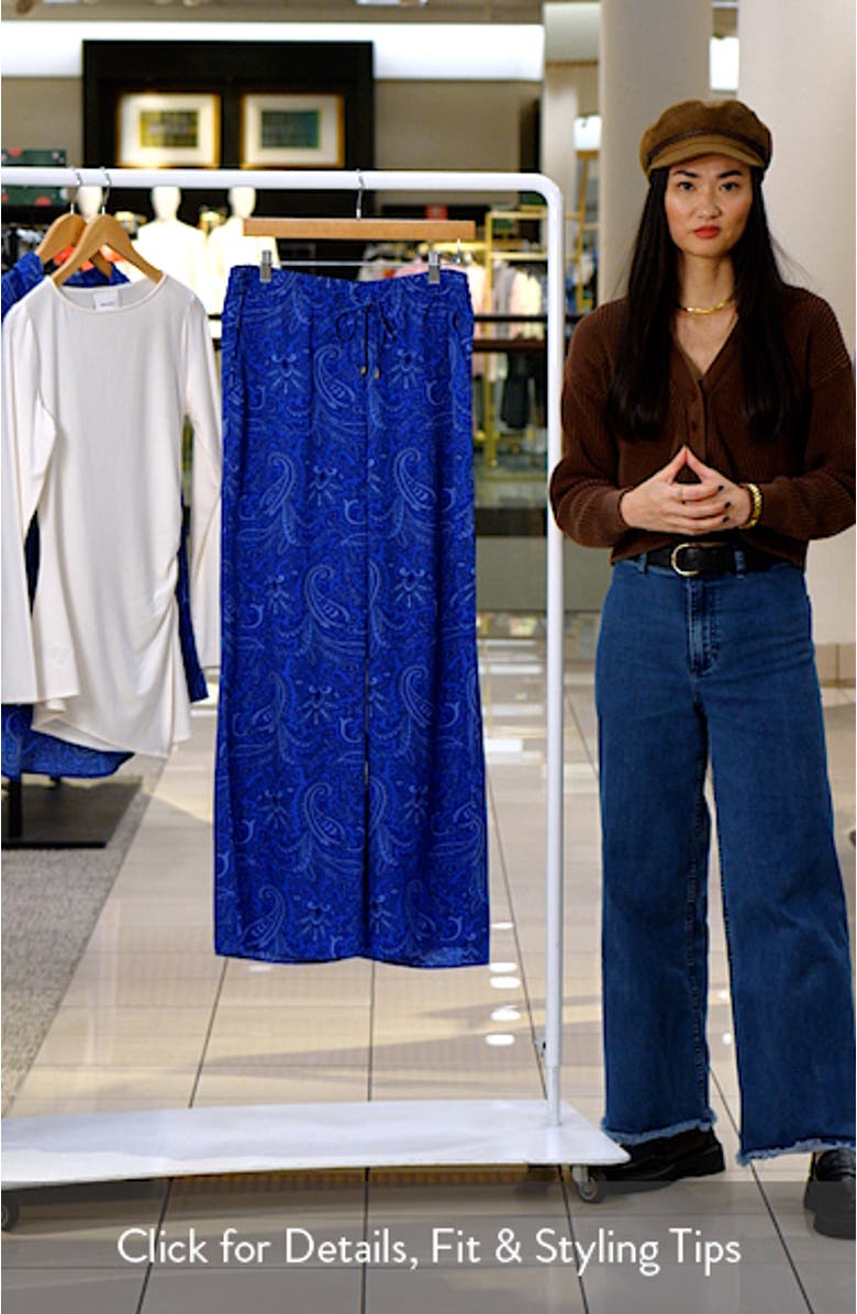 Floral Print Wide Leg Pants, sales video thumbnail