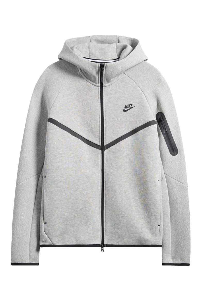 Tech Windrunner Zip Hoodie, Alternate, color, DARK GREY HEATHER/ BLACK