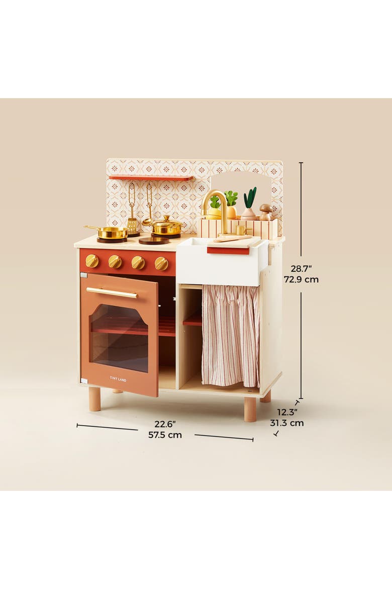 Mediterranean Wooden Play Kitchen Set for Toddlers, Alternate, color, Multicolor
