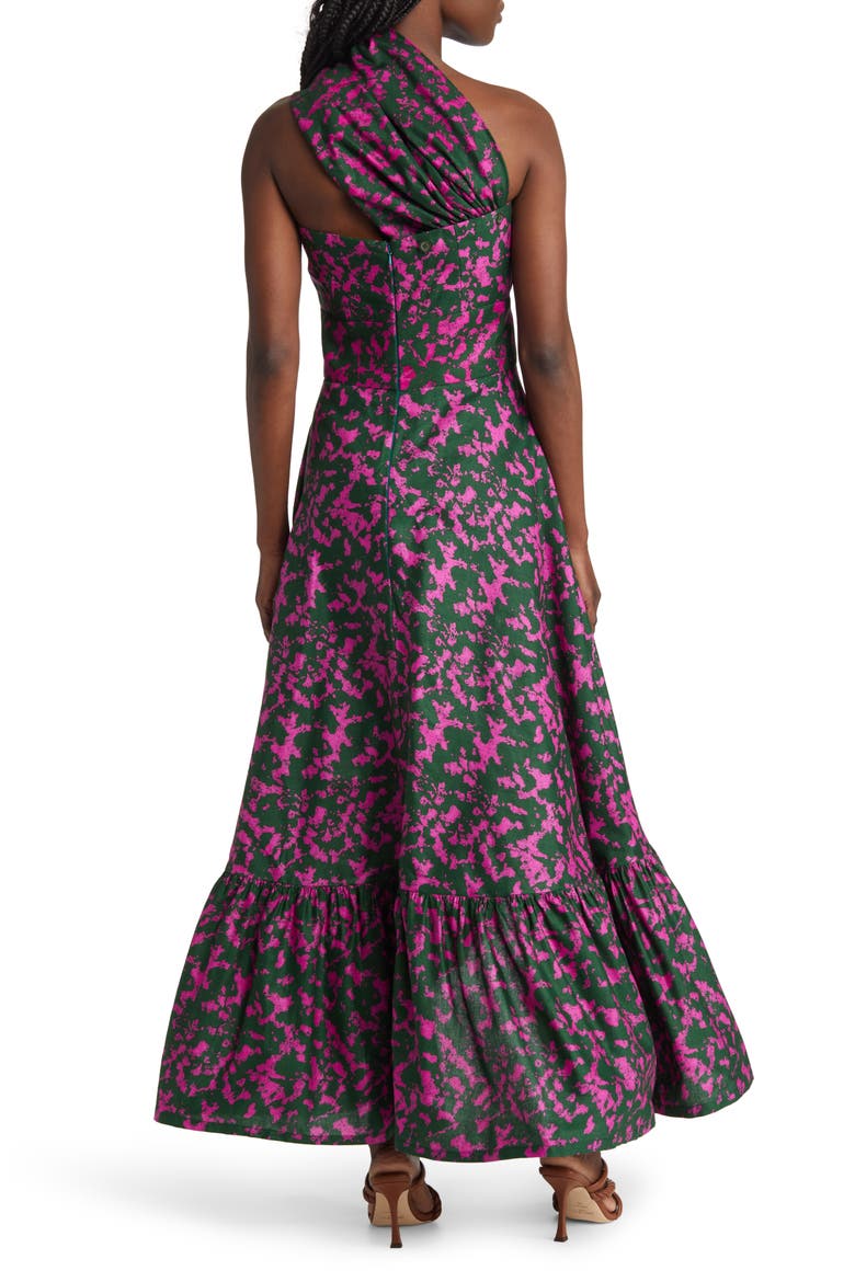 Beeko One-Shoulder Cotton Maxi Dress, Alternate, color, PURPLE/ GREEN