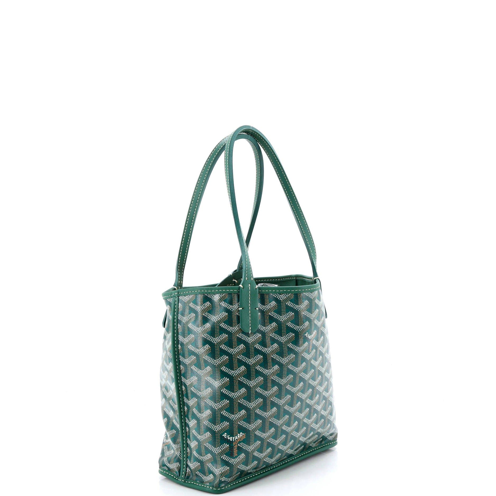 Pre-Owned Goyard Anjou Reversible Tote Coated Canvas Mini, Alternate, color, Green