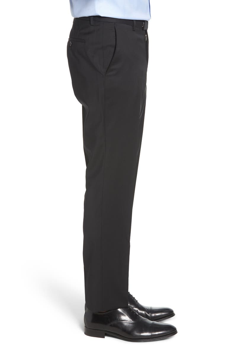 BOSS Leenon Flat Front Straight Leg Solid Wool Dress Pants, Alternate, color,