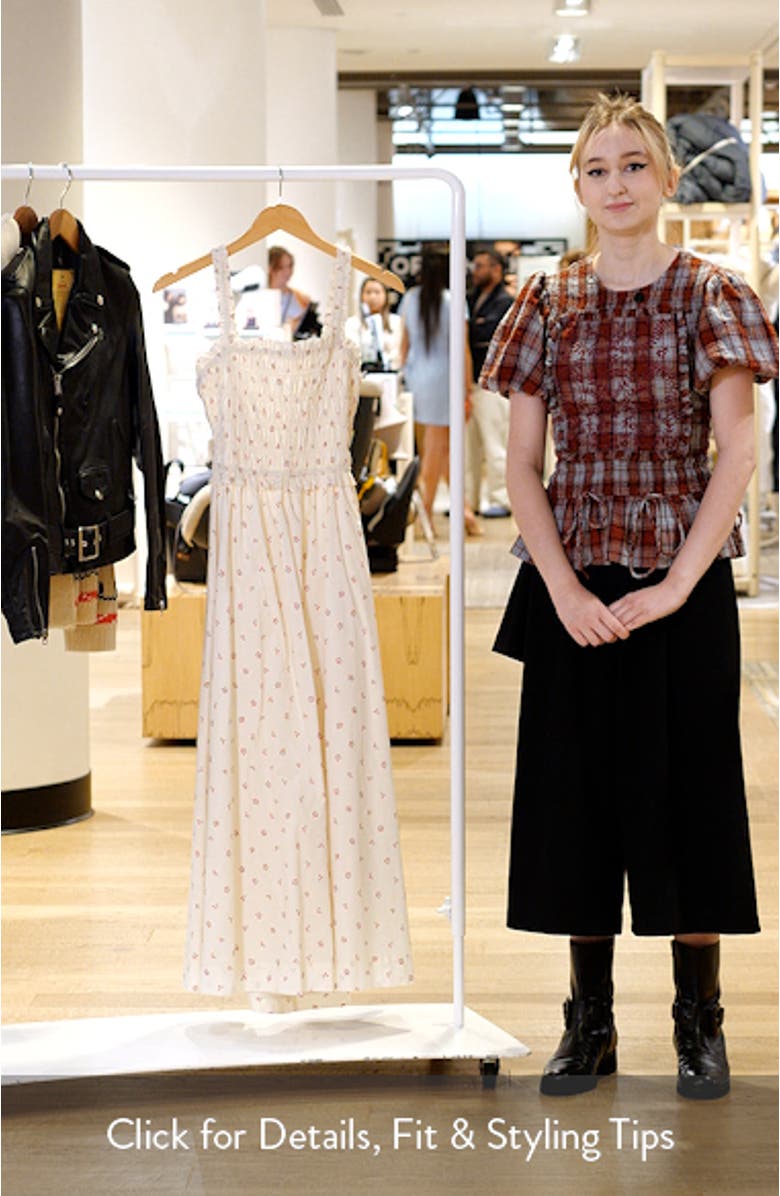 Amarena Smocked Midi Dress, sales video thumbnail