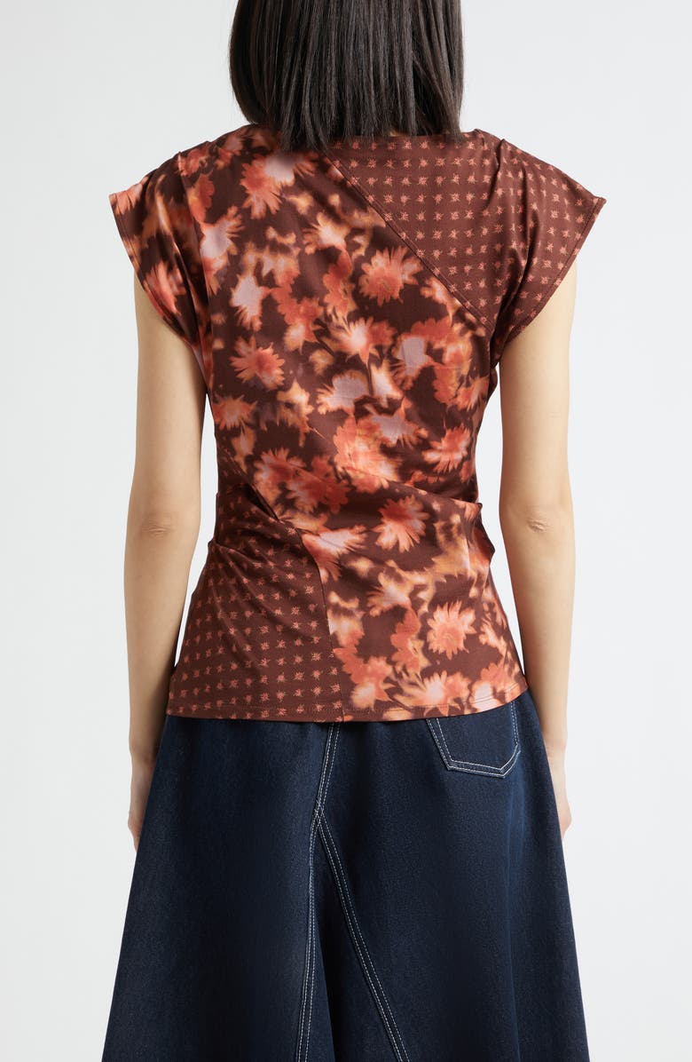 3.1 Phillip Lim Desert Floral Patchwork Cap Sleeve Cotton Top, Alternate, color, Rust Multi