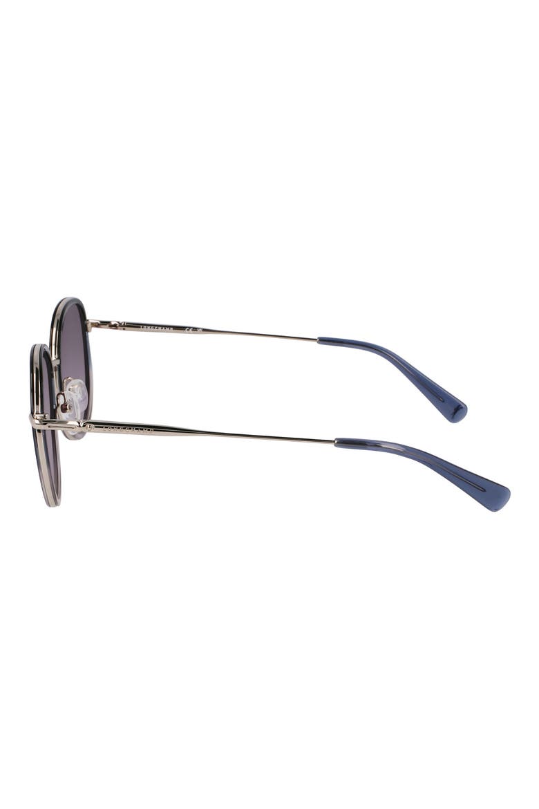Roseau 52mm Gradient Round Sunglasses, Alternate, color, SILVER/GRADIENT BLUE