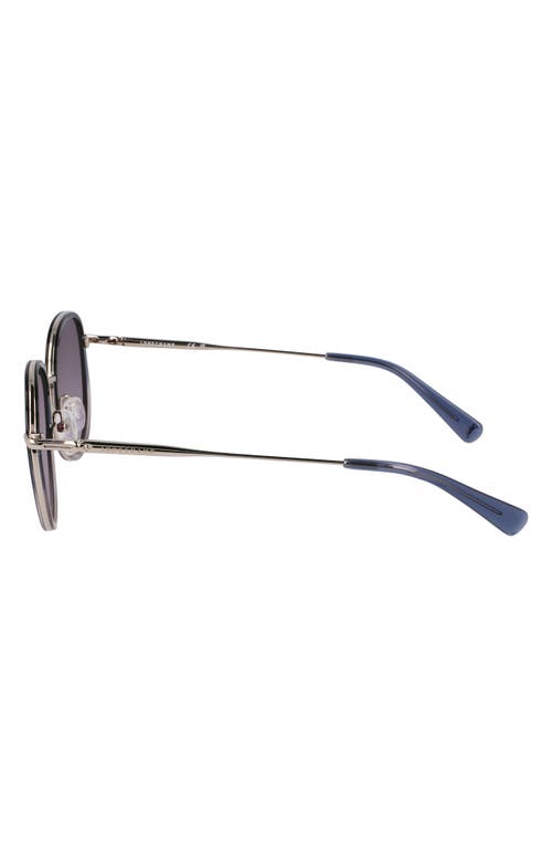 Longchamp Roseau 52mm Gradient Round Sunglasses In Silver/gradient Blue