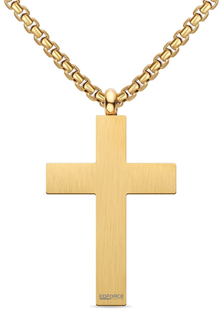 Men's Cross Pendant Necklace, Alternate, color, GOLD