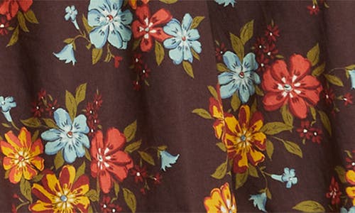 Love The Label Sara Floral Button-up Shirt In Brown
