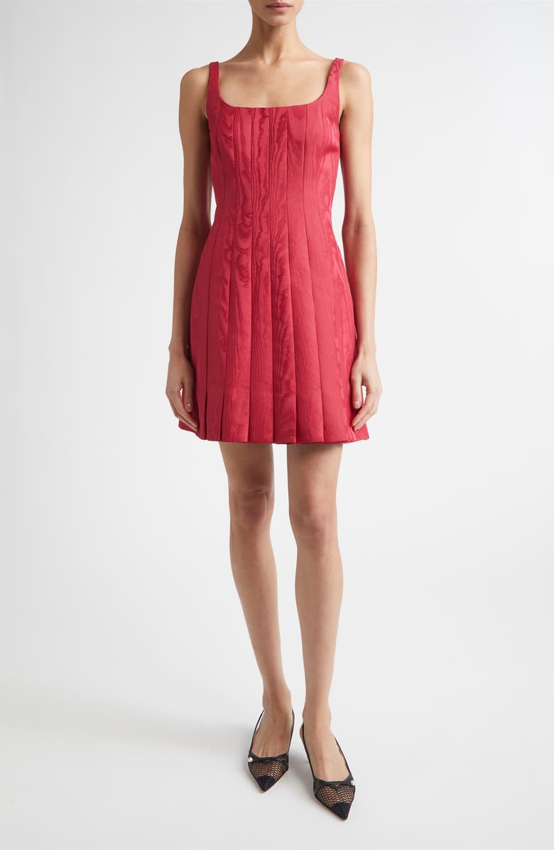 Emilia Wickstead Sascha Moiré Minidress, Main, color, Red