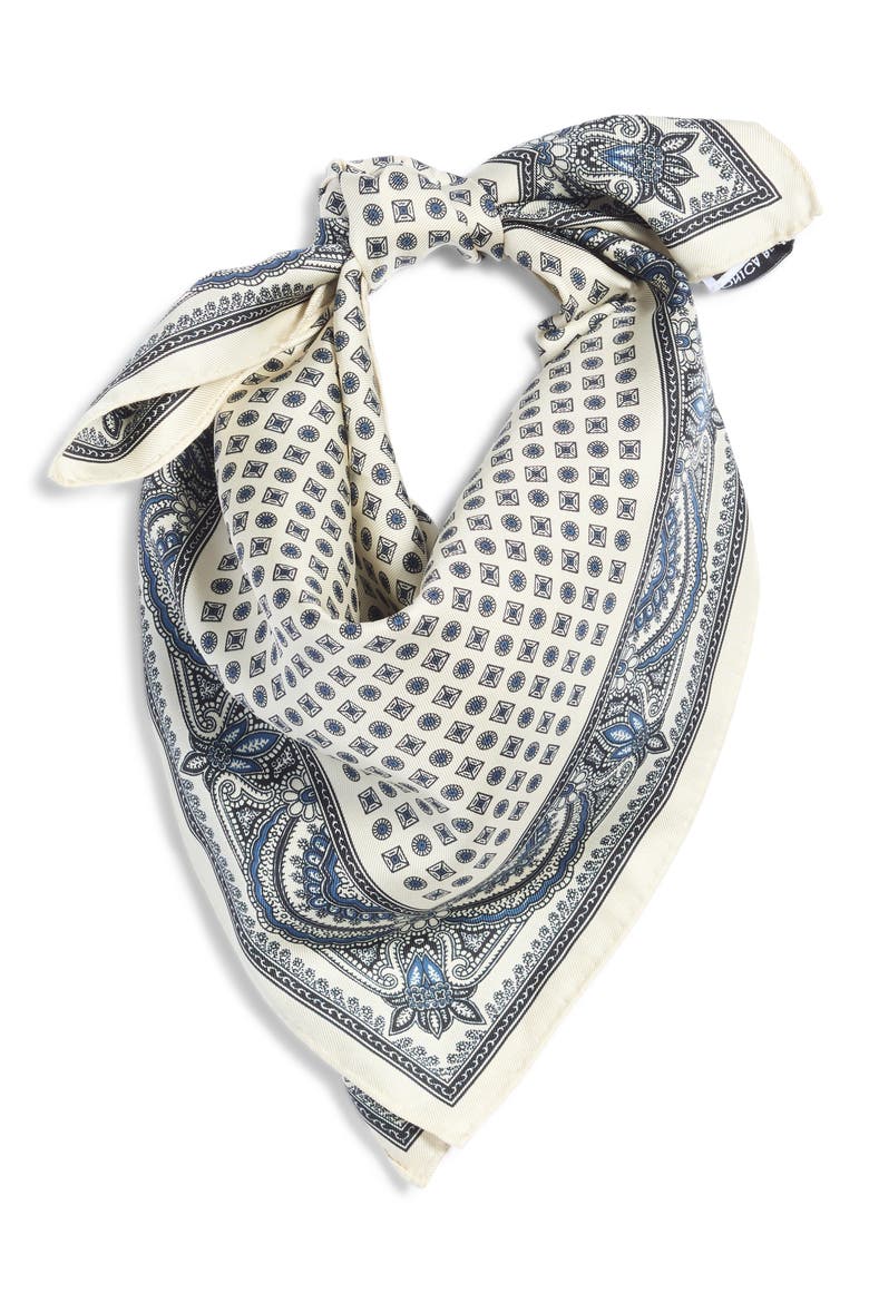 Sava Silk Blend Scarf, Main, color, ECRU MULTI