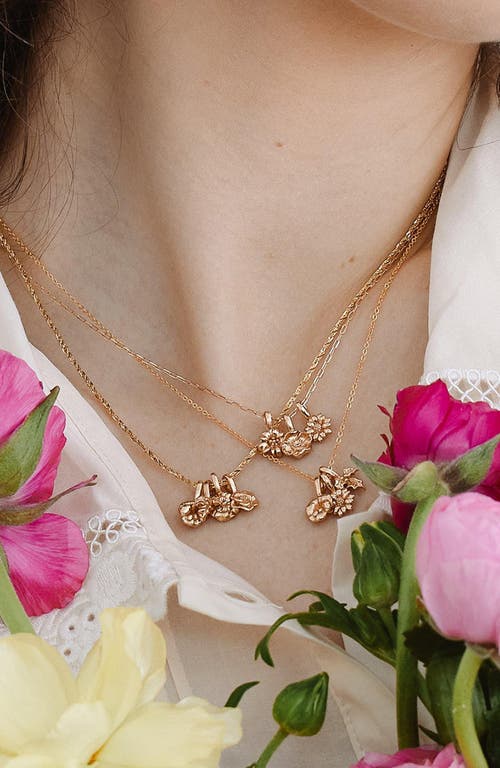 Made By Mary October Birth Flower Charm In Gold