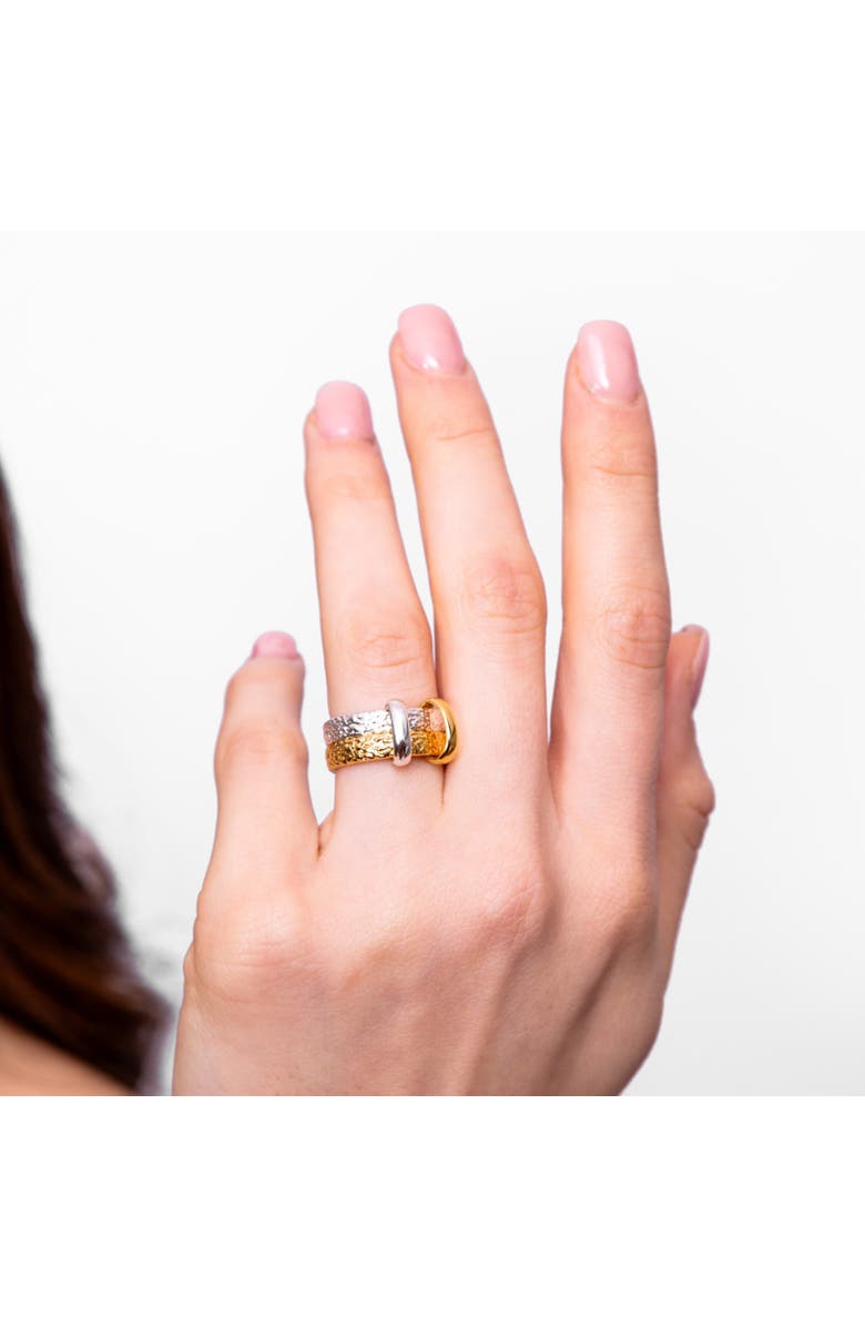 Lucy Quartermaine Multi Finish Double Hula Joined Ring, Alternate, color, Sterling Silver