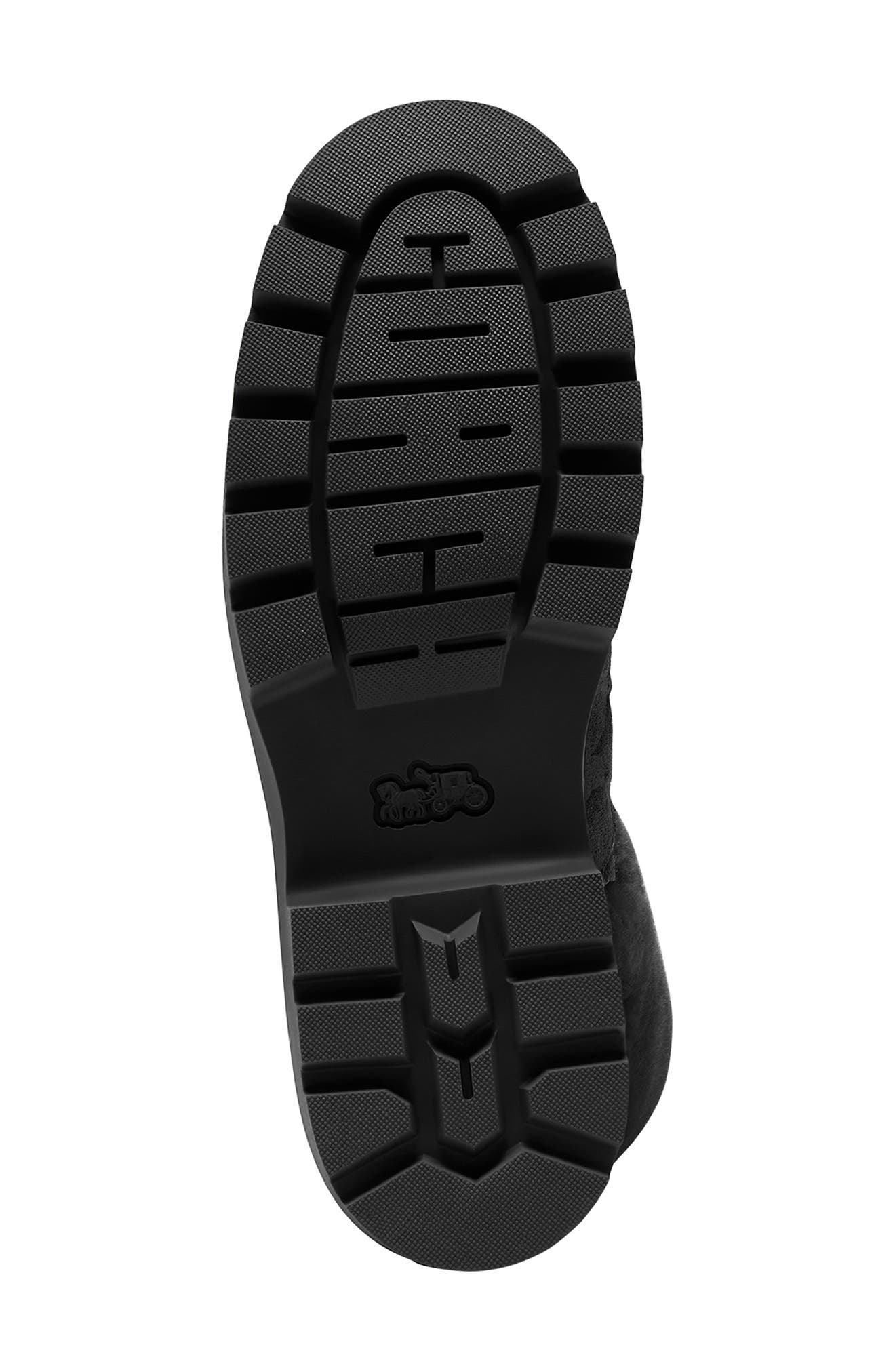 COACH Chunky High-Pile Fleece Boot, Alternate, color, Black