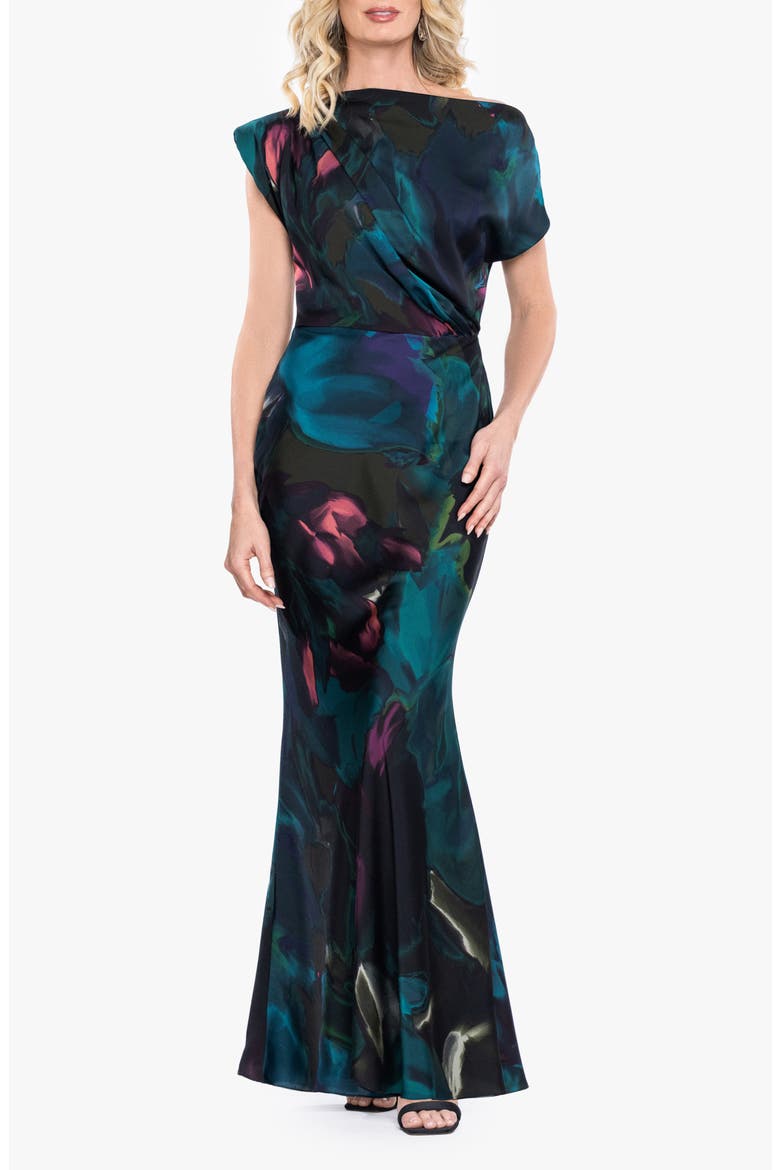 Floral Print Satin Gown video