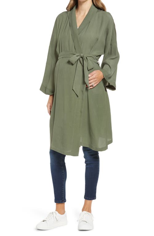 Emilia George Maternity Robe & Face Mask Set in Olive Green 