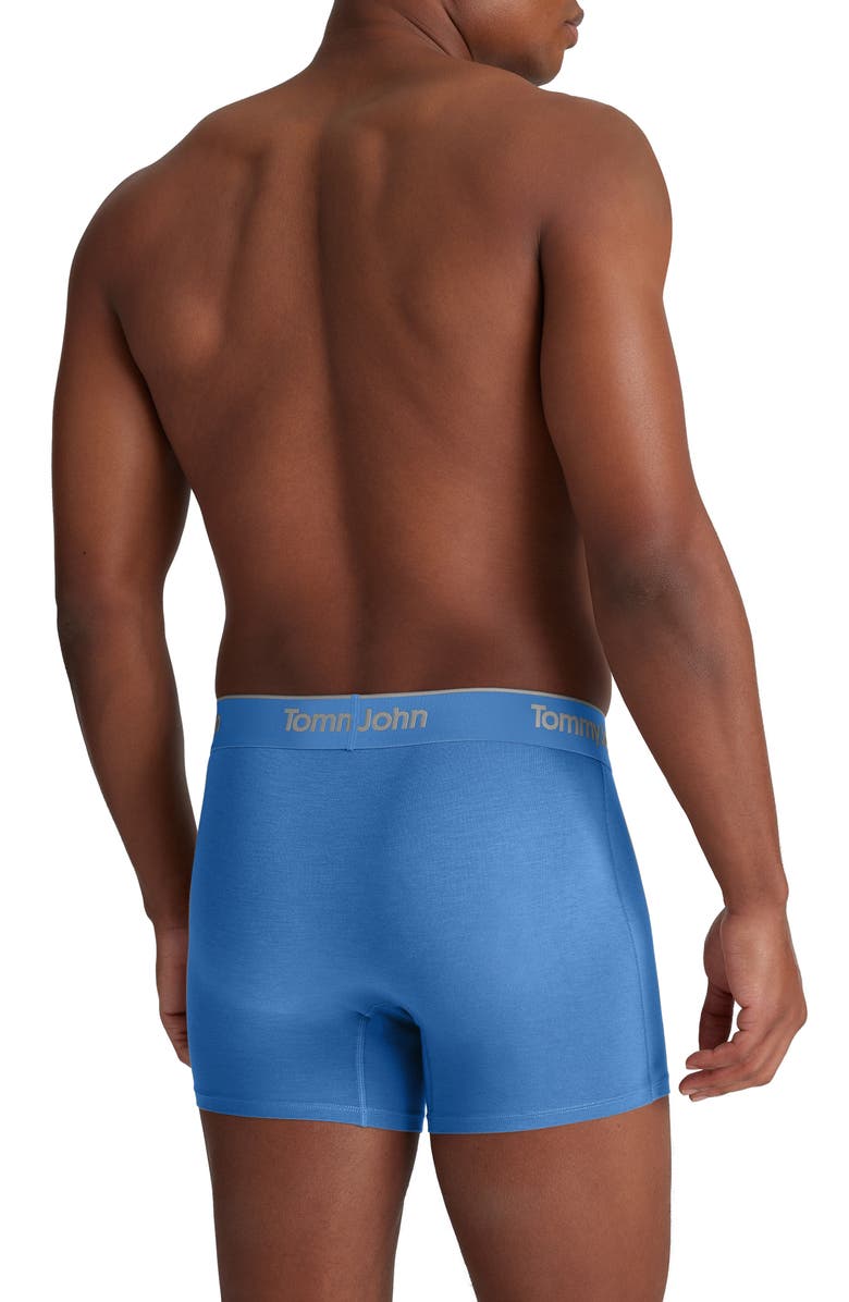 Tommy John Assorted 3-Pack Second Skin 4-Inch Stretch Modal Boxer Briefs, Alternate, color, Dress Blues/Marina/Seaside