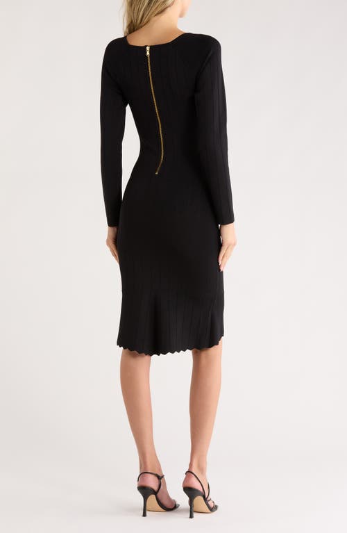 L'agence Felizia Long Sleeve Knit Dress In Black