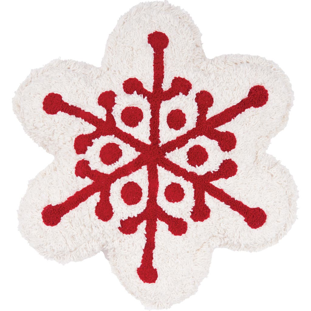 Carol & Frank Scarlett Snowflake Shaped Throw Pillow In White