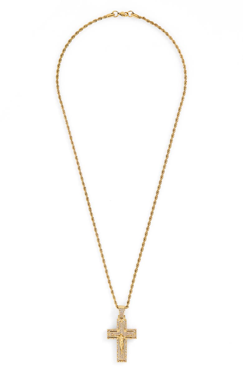AMERICAN EXCHANGE Men's Cross Pendant Necklace, Alternate, color, Gold