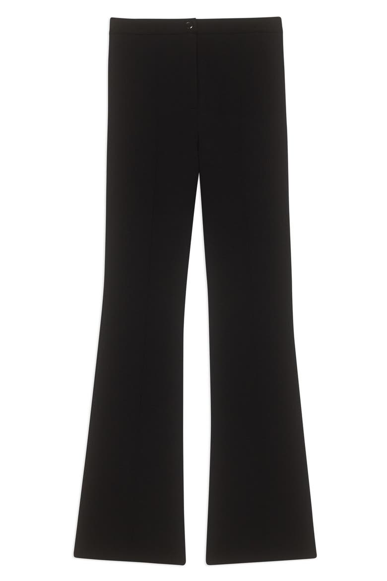 Compact Crepe Flare Pants, Alternate, color, BLACK