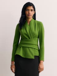 The Fold Sculpted Wrap Blouse Tailored Waist
