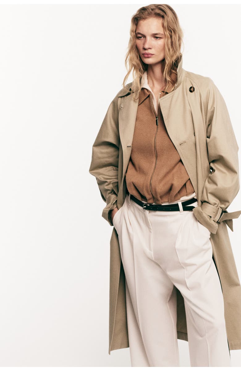 H&M Oversized Zip-through Cardigan, Alternate, color, Dark Beige