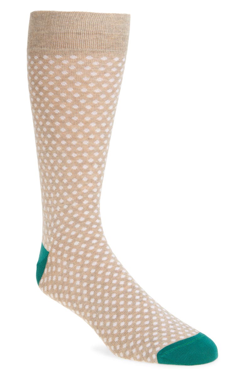 Nordstrom Dot Pattern Combed Cotton Blend Dress Socks, Main, color,