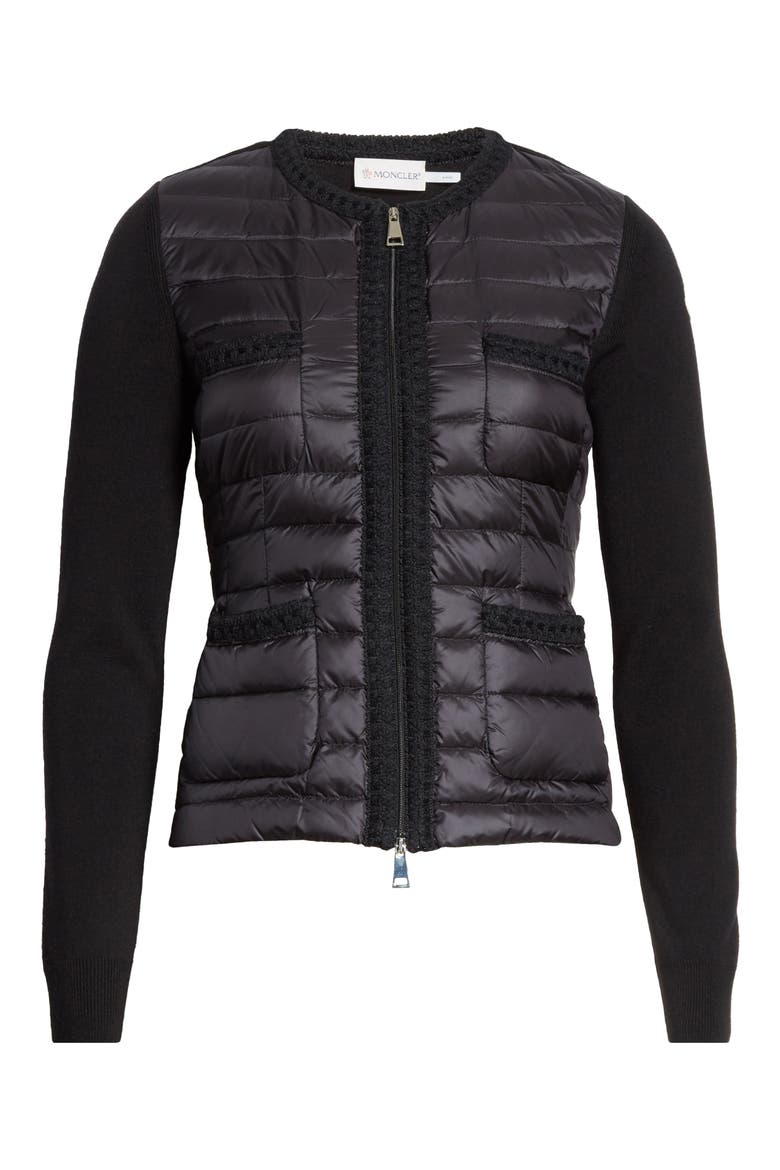 Quilted Down Jacket, Alternate, color, BLACK