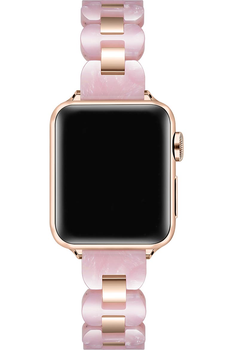 Aria Resin & Stainless Steel Apple Watch® Watchband, Alternate, color, BLUSH / ROSE GOLD