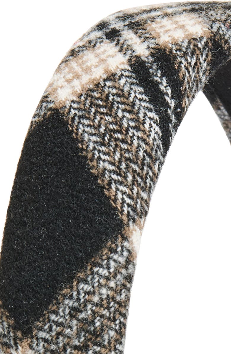 Tasha Plaid Headband, Alternate, color, Black/ Brown Plaid