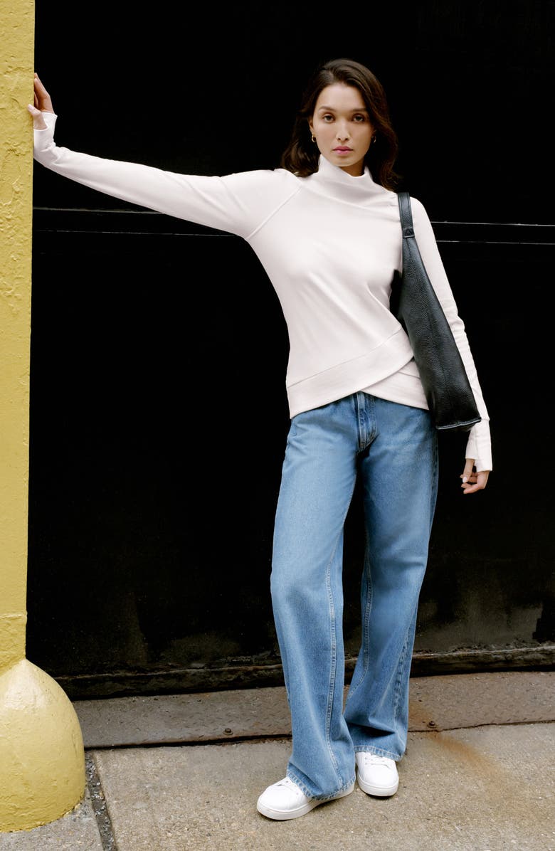 Marcella Soren Tulip Hem Sweatshirt, Alternate, color, Cream