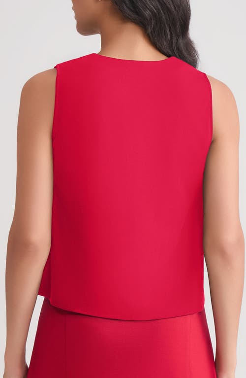 Misook Pima Cotton V-neck Tank In Red