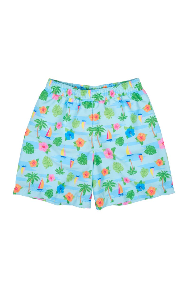 Florence Eiseman Tropical Print Swim Trunk, Main, color, Multi
