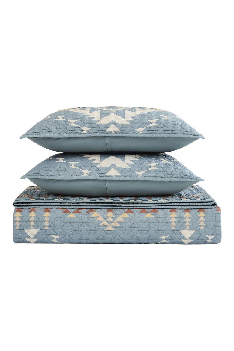 Bridge Creek Coverlet & Pillow Shams Set, Alternate, color, SILVER BLUE