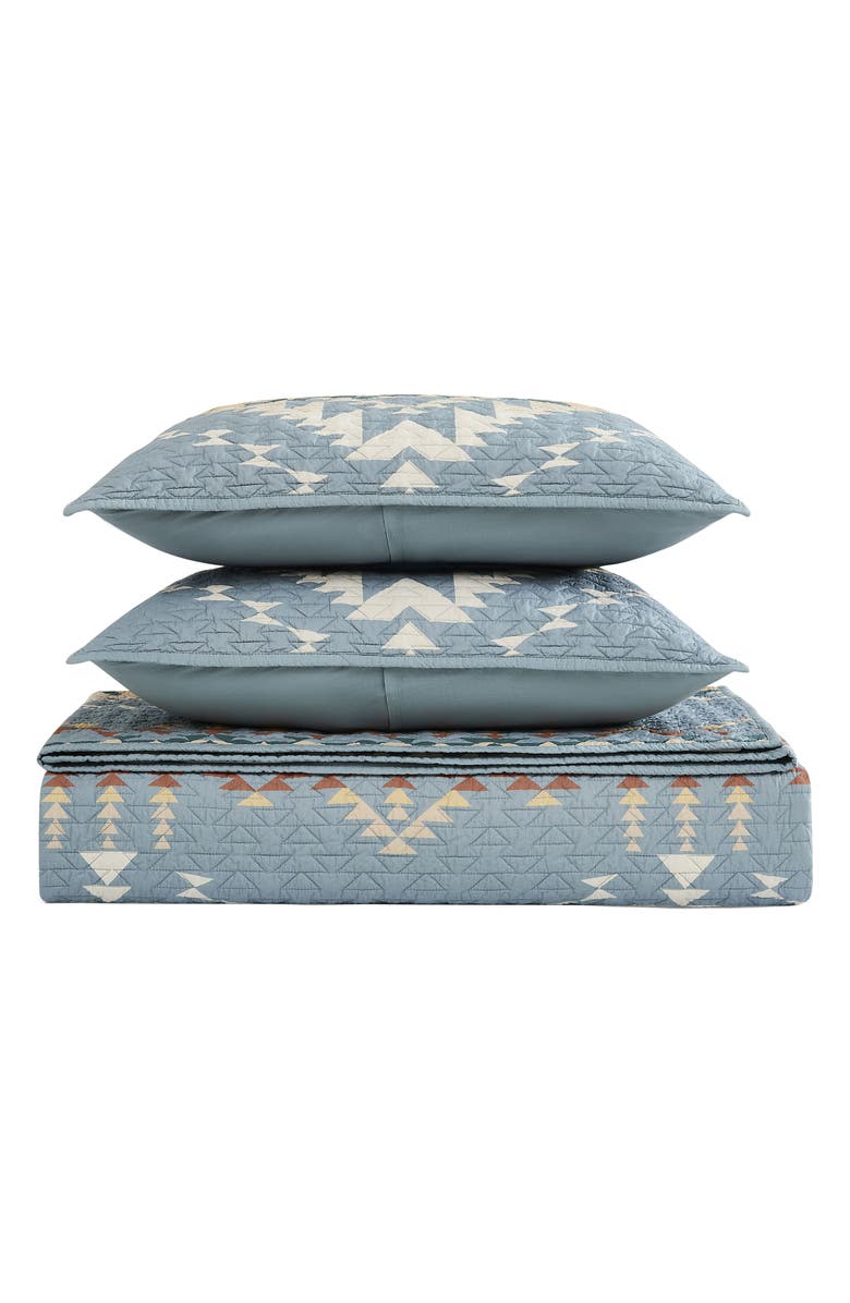 Pendleton Bridge Creek Coverlet 
Pillow Shams Set, Main, color, Silver Blue